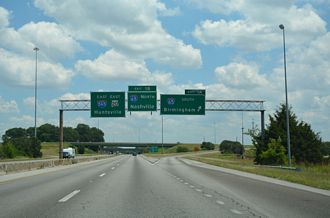U.S. 72 ALT East at the beginning of Interstate 565 in Decatur, Alabama