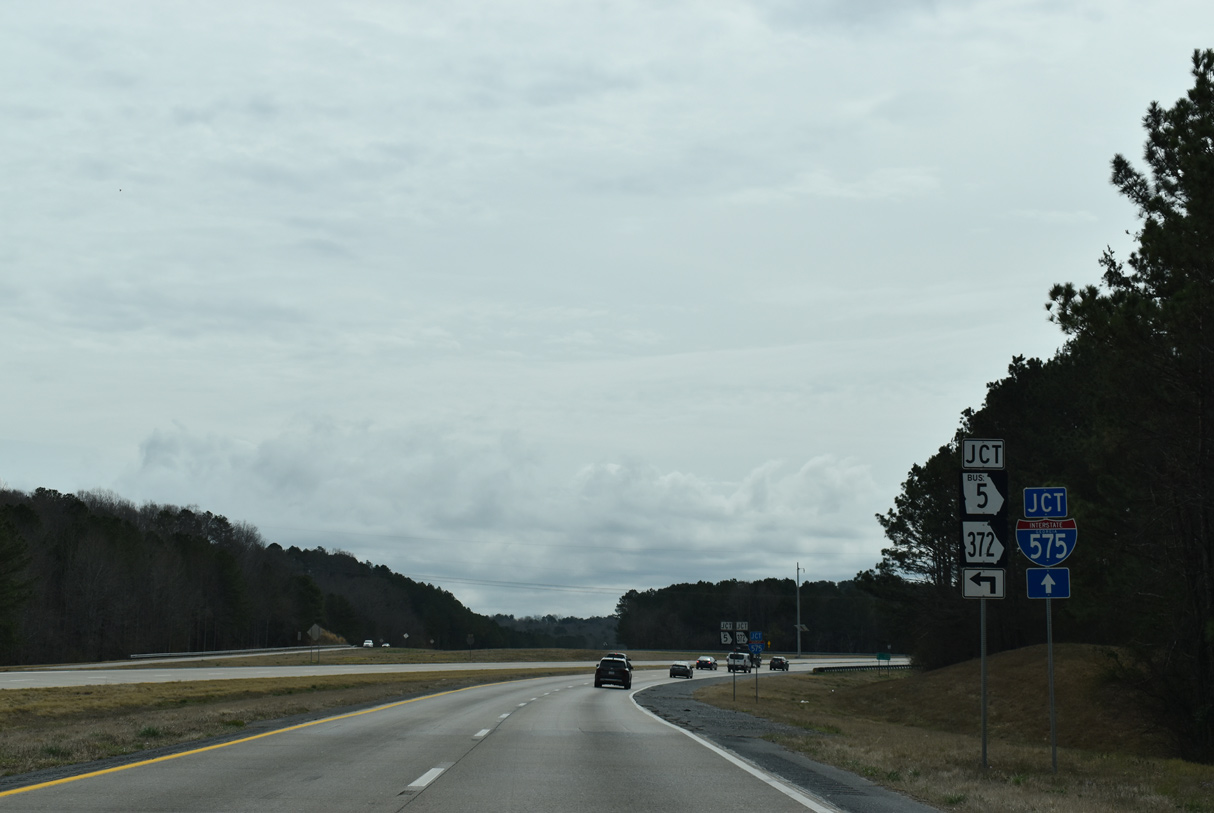 SR 5/515 south at I-575/SR 372 - Nelson, GA