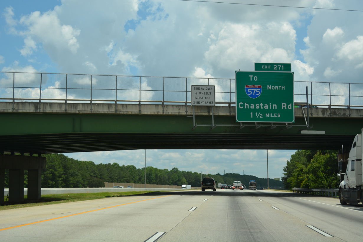 I-75 south at Chastain Rd - Kennesaw, GA