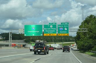 I-75 North at Interstate 575 in Marietta, Georgia