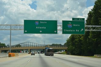 I-75 south at Chastain Rd - Kennesaw, GA