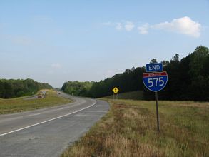 I-575/SR 5 north at GA 372/515 - Nelson, GA