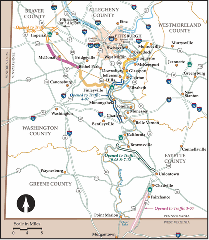 Mon Fayette Expwy Southern Beltway Map