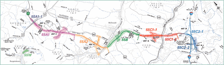 Southern Beltway Sections Map