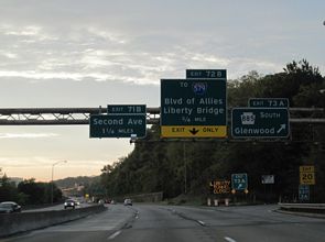 I-376 west at I-579 - Pittsburgh, PA