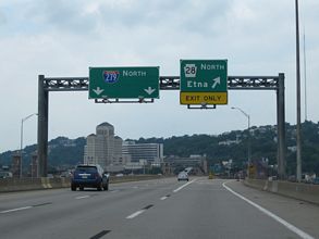 I-579 north at I-279 - Pittsburgh, PA
