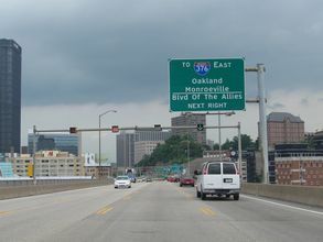 Liberty Bridge Approach north at I-579 - Pittsburgh, PA