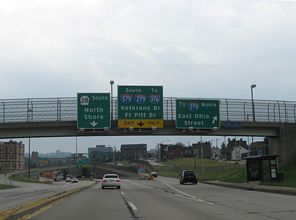 PA 28 south at I-279/579 - Pittsburgh