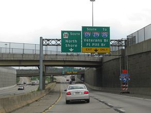 PA 28 south at I-279/579 - Pittsburgh