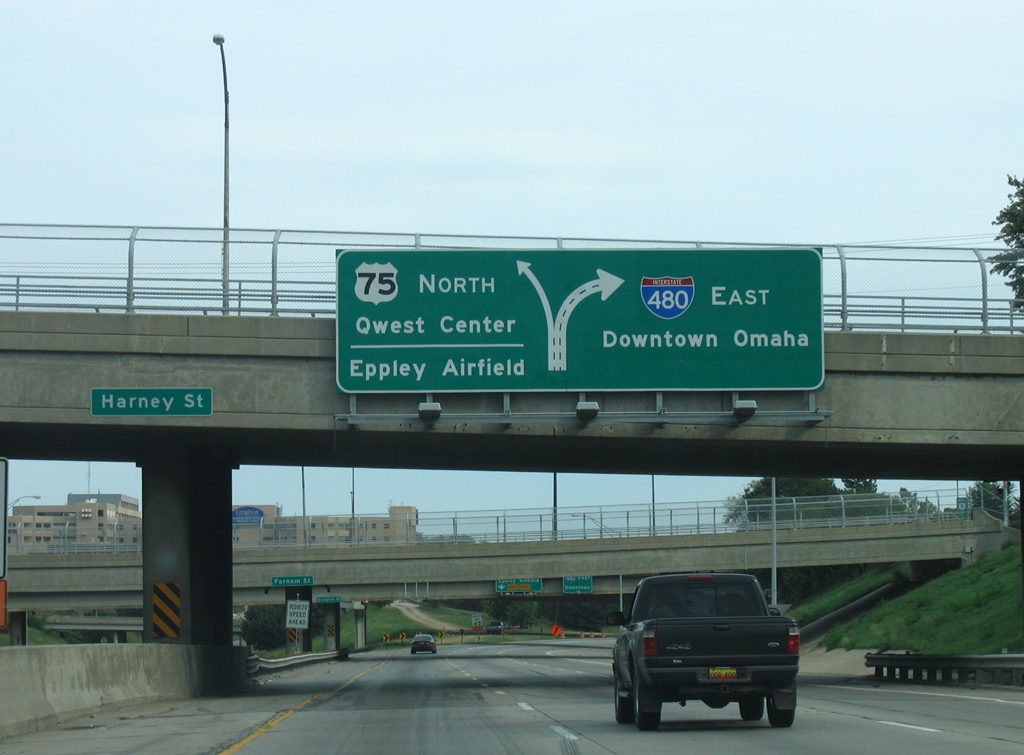 I-480/US 75 north at North Fwy - Omaha, NE