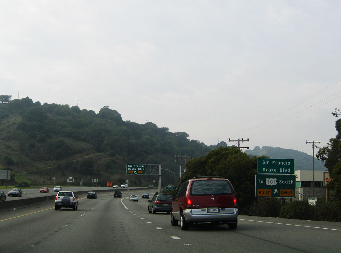 I-580 west at Sir Francis Drake Blvd