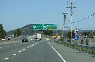 I-580 west at US 101 - San Rafael, CA