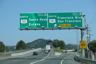 I-580 west at US 101 - San Rafael, CA
