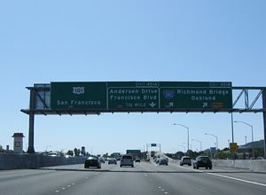 US 101 south at I-580 - San Rafael, CA
