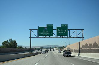 US 395 south at I-80/580 - Reno, NV