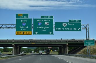 I-581/US 220 north at I-81 - Roanoke, VA