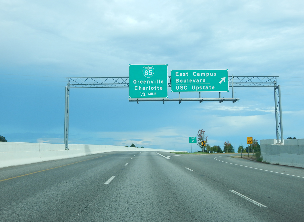 I-585/US 176 east at Business Loop I-85 - Lone Oak, SC