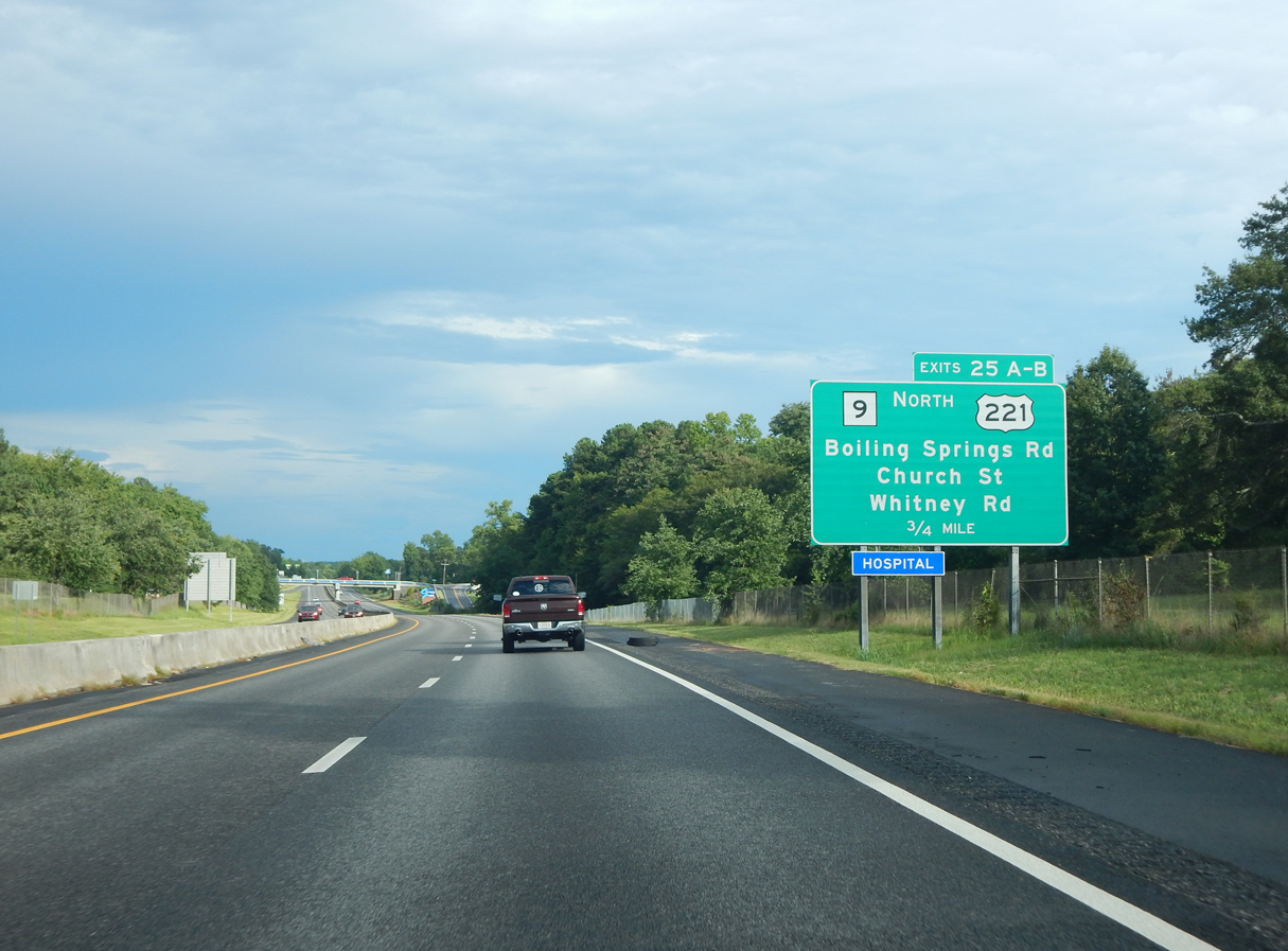 I-585/US 176 east at US 221/S.C. 9 - Spartanburg, SC