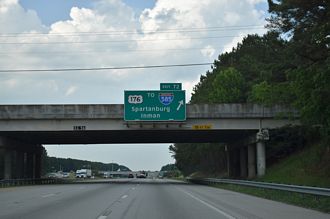 I-85 north at I-585/US 176 - Southern Shops, SC