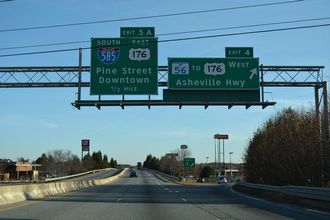 Business Loop I-85 north at I-585/US 176 - Lone Oak, SC