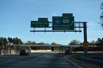 Business Loop I-85 North at Interstate 585 and U.S. 176 near Lone Oak, South Carolina