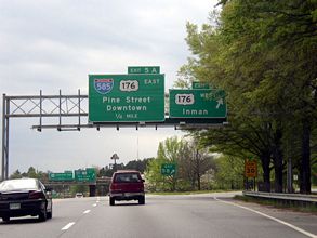 Business Loop I-85 south at I-585/US 176 - Lone Oak, SC