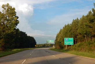US 176 east at I-85/585 - Southern Shops, SC