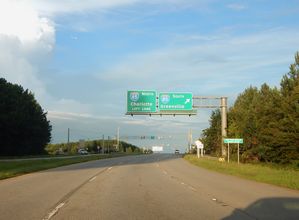 US 176 east at I-85/585 - Southern Shops, SC