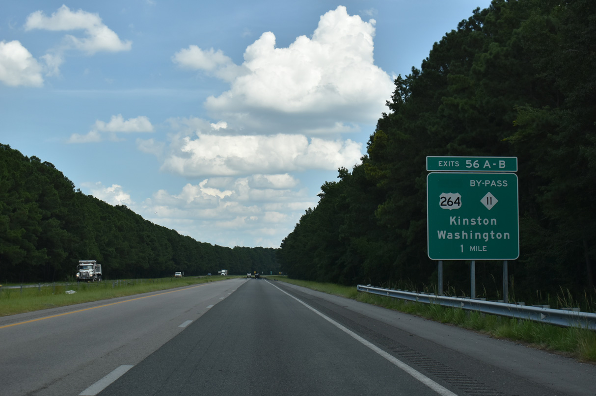 Interstate 587 one mile ahead of US 264/NC 11 Bypass