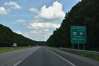 Interstate 587 one mile ahead of US 264/NC 11 Bypass