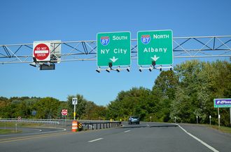 I-587/NY 28 west at I-87/NY Thrwy - Ulster