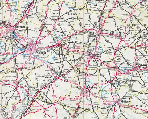 Eastern North Carolina - 1975 Map