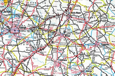 Eastern North Carolina - 1985 Map