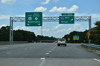 U.S. 264 East at Interstate 587 in Greenville, North Carolina