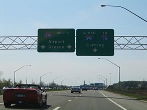 I-590 west ahead of I-390 in Brighton, NY.