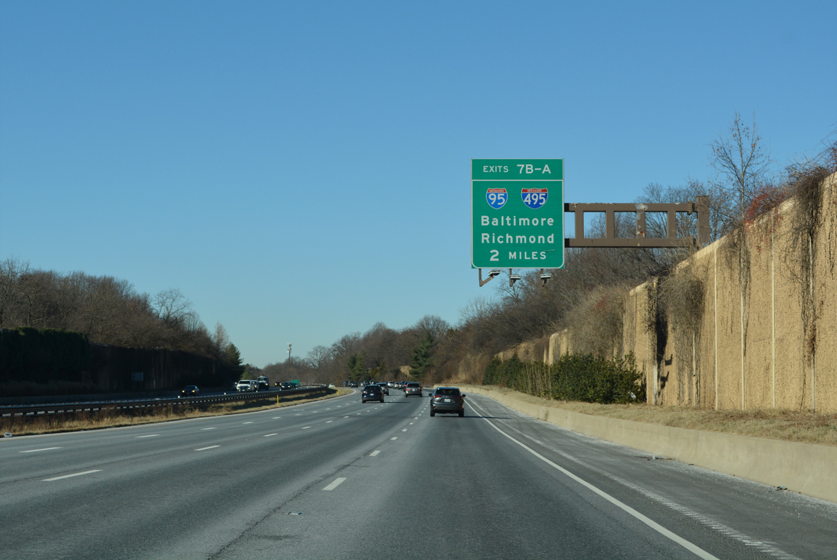 I-595/US 50 west two miles from the Capital Beltway at Mitchellville, MD.