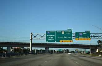 I-75 North at Interstate 595 in Sunrise, Florida