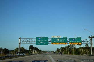 I-75 north at I-595/SR 869 - Sunrise, FL