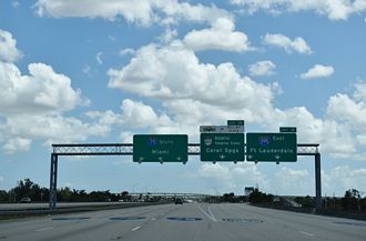 I-75 south at I-595/SR 869 - Sunrise, FL