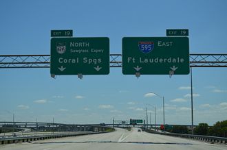 I-75 south at I-595/SR 869 - Sunrise, FL