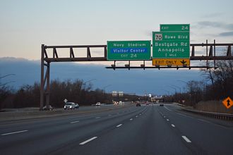 I-595/US 50-301 one mile ahead of MD 70 in Parole.