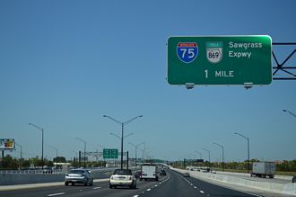 I-595 west at I-75/SR 869 - Sunrise, FL