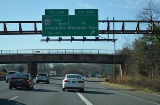 MD 70 stems southeast from I-595/US 50-301 into the Maryland capital city.