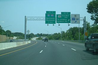 US 50 east at I-95/495/595 - Landover, MD