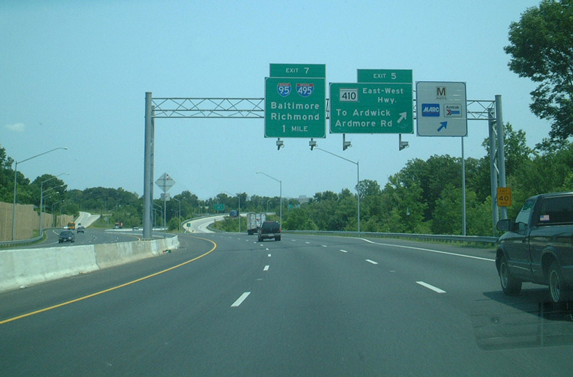 US 50 east at I-95/495/595 - Landover, MD
