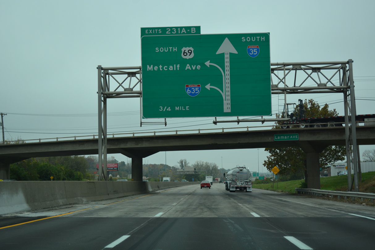 I-35/US 69 south at I-635 - Kansas City, KS