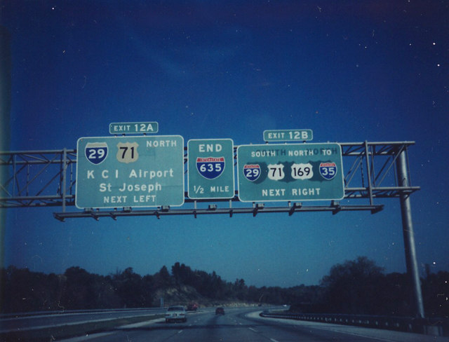 I-635 north at I-29/US 71 - 1989