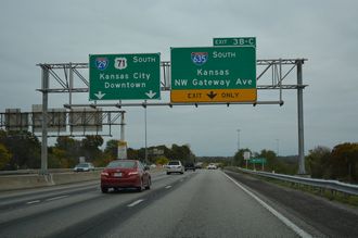 I-29 South at Interstate 635 in Kansas City, Missouri