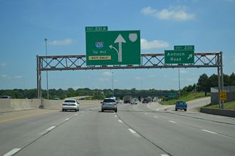 I-35 north at I-635/US 69 - Merriam, KS