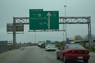 I-35/US 69 south at I-635 - Mission, KS